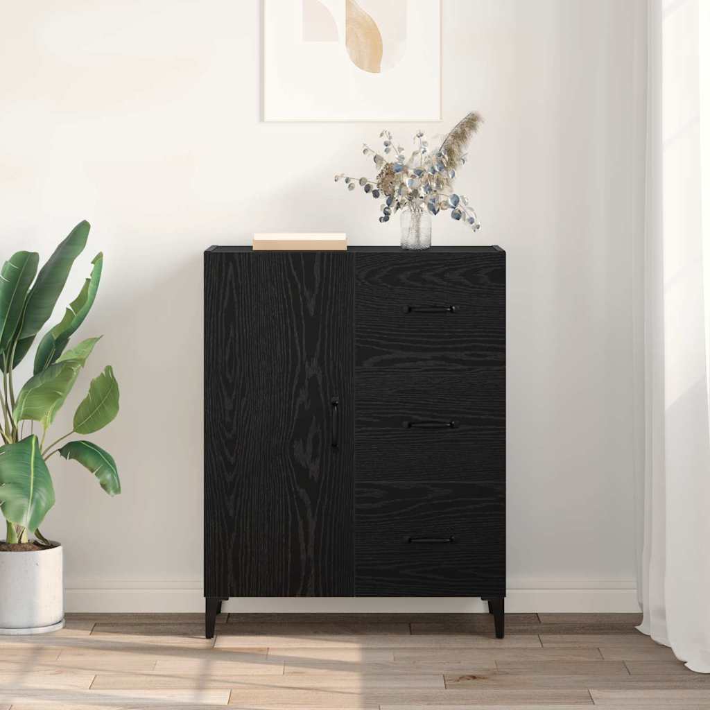 Sideboard Black Oak 69.5 x 34 x 90 cm Engineered Wood