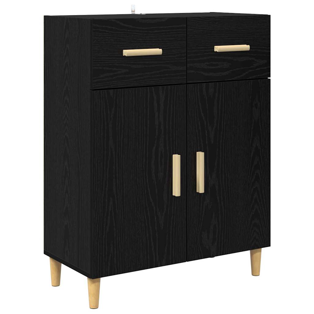 Sideboard Black oak 34 x 69.5 x 89 cm Engineered wood