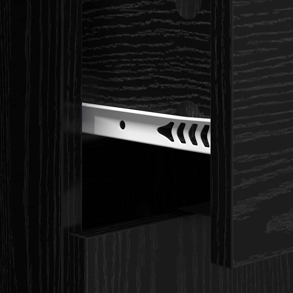 Sideboard with Drawer Black Oak 60 x 30 x 70 cm Engineered Wood