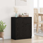 Sideboard with Drawer Black Oak 60 x 30 x 70 cm Engineered Wood
