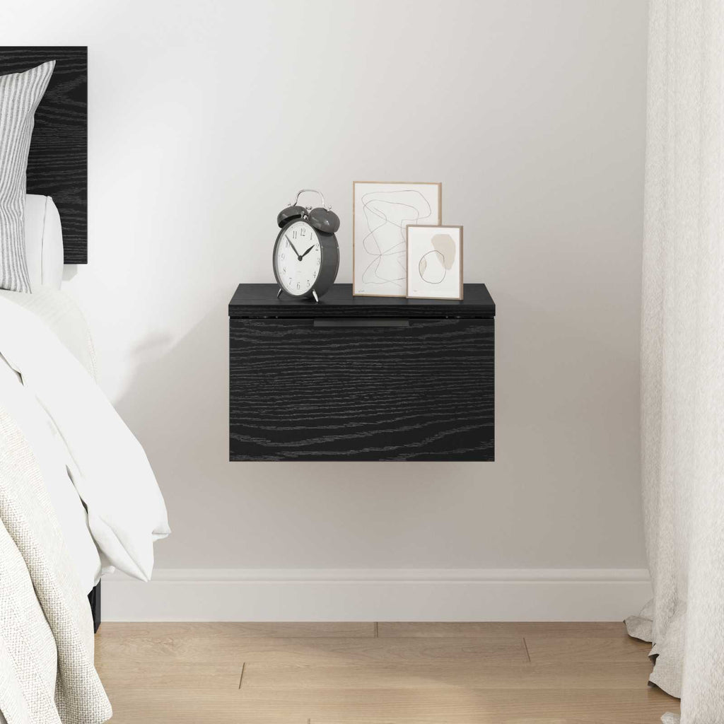 Bedside Cabinet Black Oak 34 x 30 x 20 cm Engineered Wood