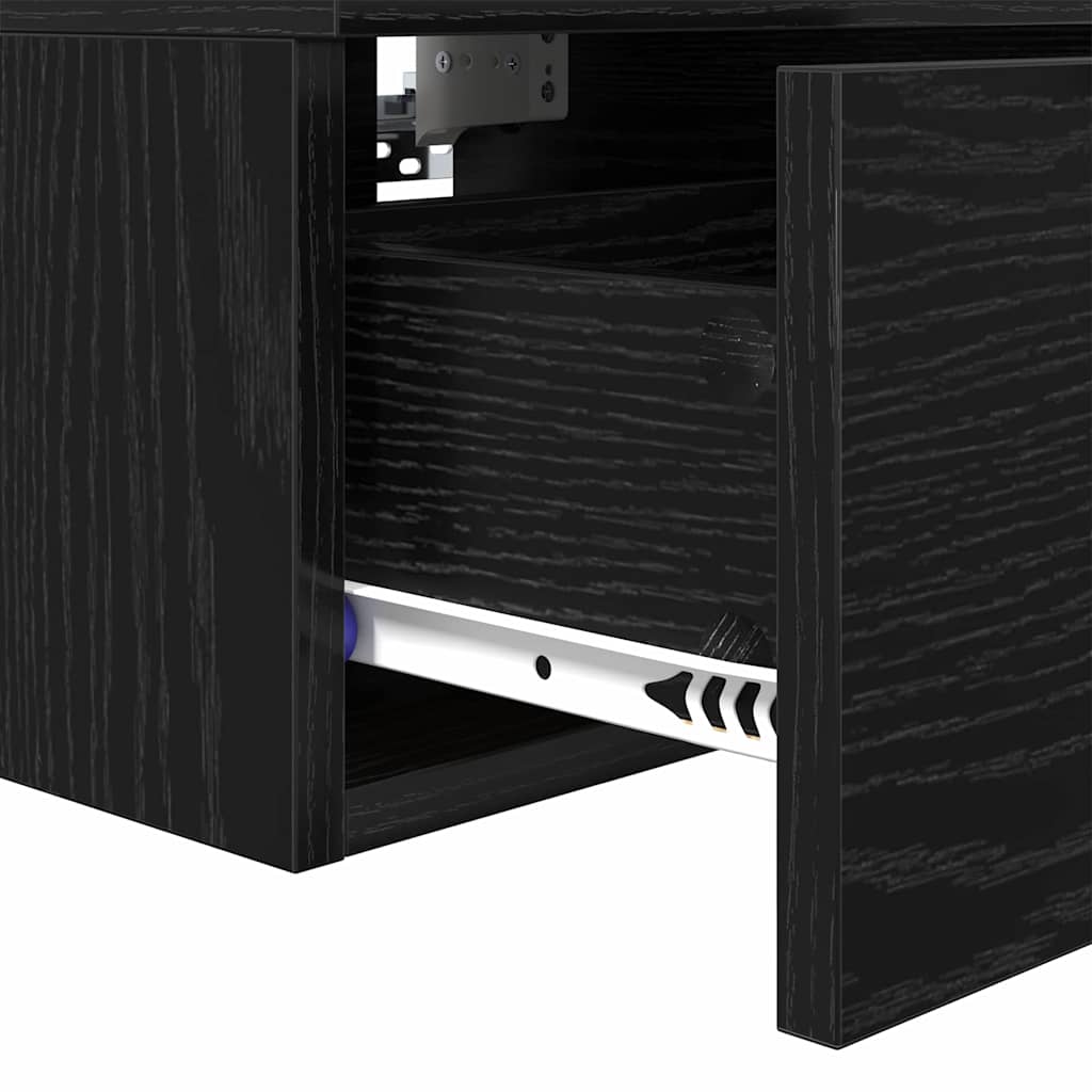 Bedside Cabinet 2 pcs Black Oak 34 x 30 x 20 cm Engineered Wood