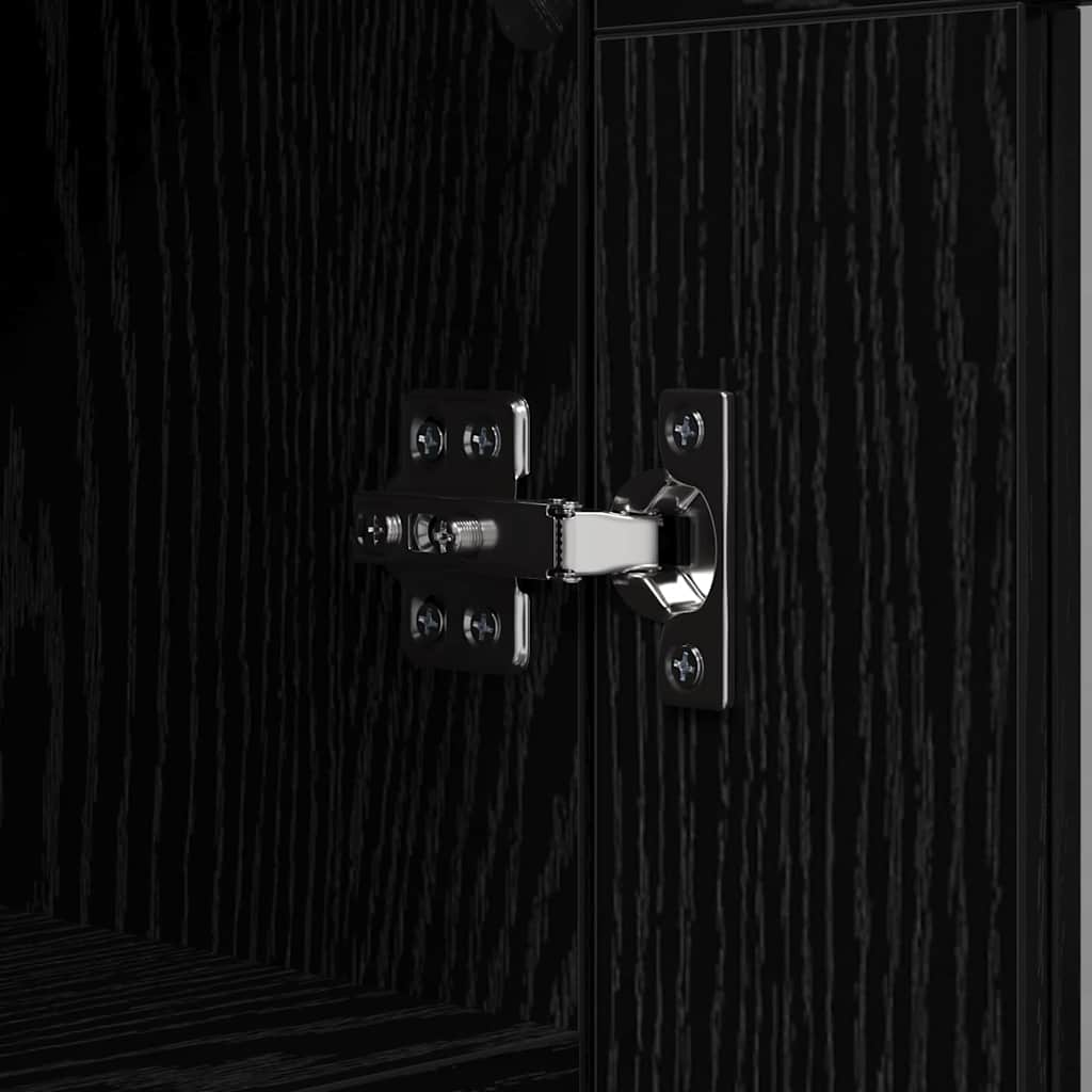 Sideboard Black Oak 69.5 x 34 x 90 cm Engineered Wood and Iron