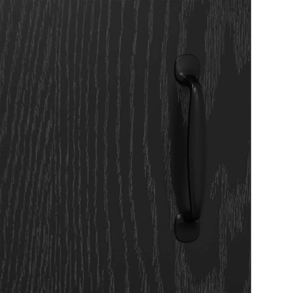 Sideboard Black Oak 69.5 x 34 x 90 cm Engineered Wood and Iron