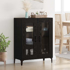 Sideboard Black Oak 69.5 x 34 x 90 cm Engineered Wood and Iron
