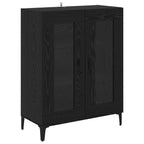 Sideboard Black Oak 69.5 x 34 x 90 cm Engineered Wood and Iron