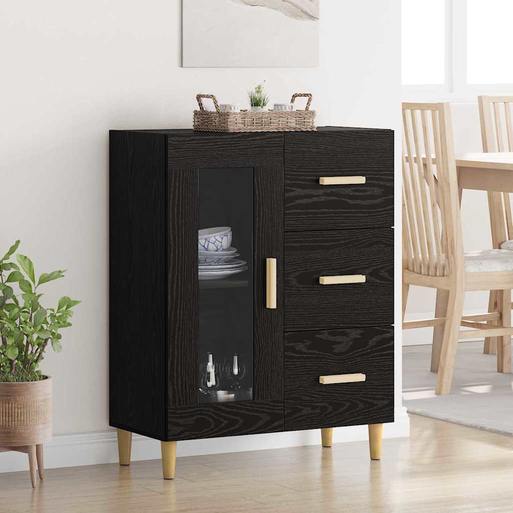 Sideboard Black Oak 69.5 x 34 x 90 cm Engineered Wood