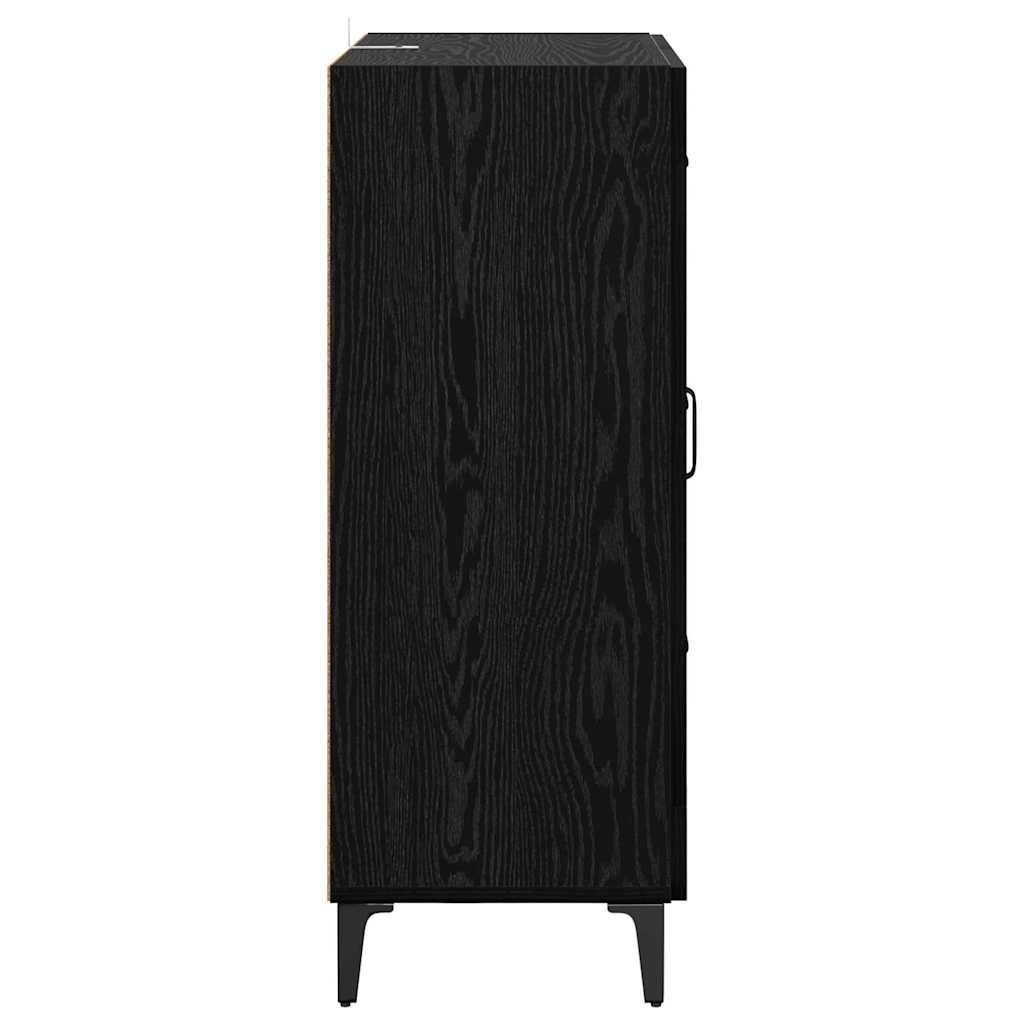 Sideboard Black Oak 69.5 x 34 x 90 cm Engineered Wood and Iron