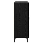 Sideboard Black Oak 69.5 x 34 x 90 cm Engineered Wood and Iron