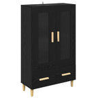 Highboard Black Oak 70 x 31 x 115 cm Engineered Wood