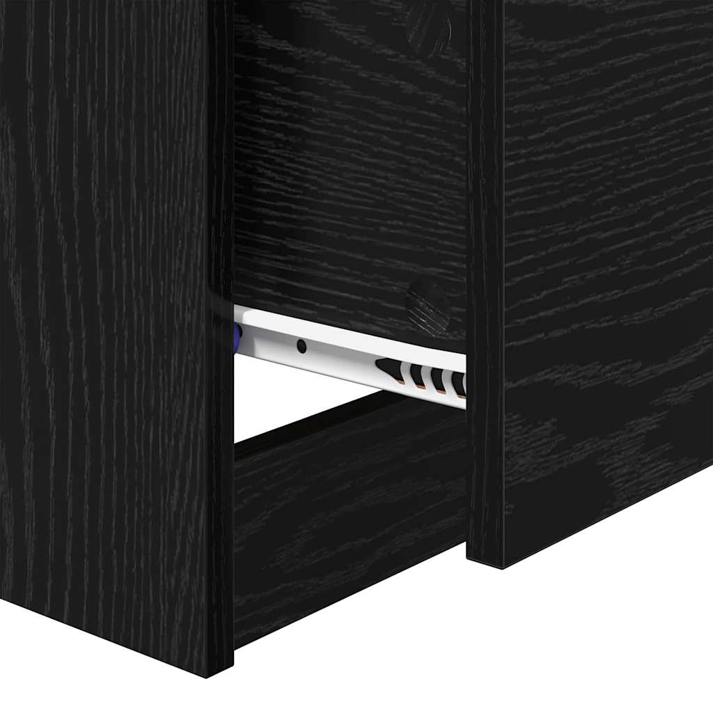 Bedside Cabinet Black Oak 40 x 40 x 63 cm Engineered Wood