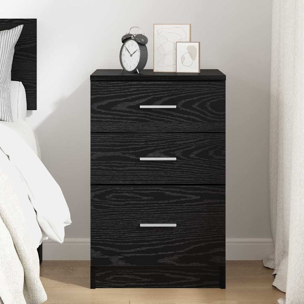 Bedside Cabinet Black Oak 40 x 40 x 63 cm Engineered Wood