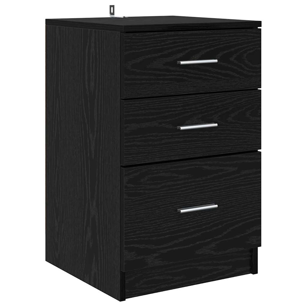 Bedside Cabinet Black Oak 40 x 40 x 63 cm Engineered Wood