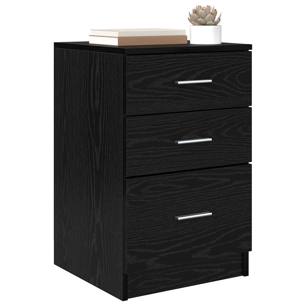 Bedside Cabinet Black Oak 40 x 40 x 63 cm Engineered Wood