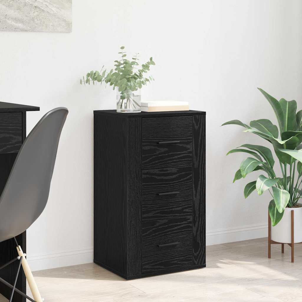 Sideboard with Drawer Black Oak 40 x 33 x 70 cm Engineered wood