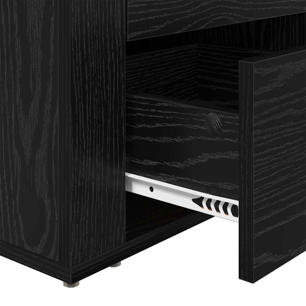 Bedside Cabinet Black Oak 35 x 50 x 60 cm Engineered Wood