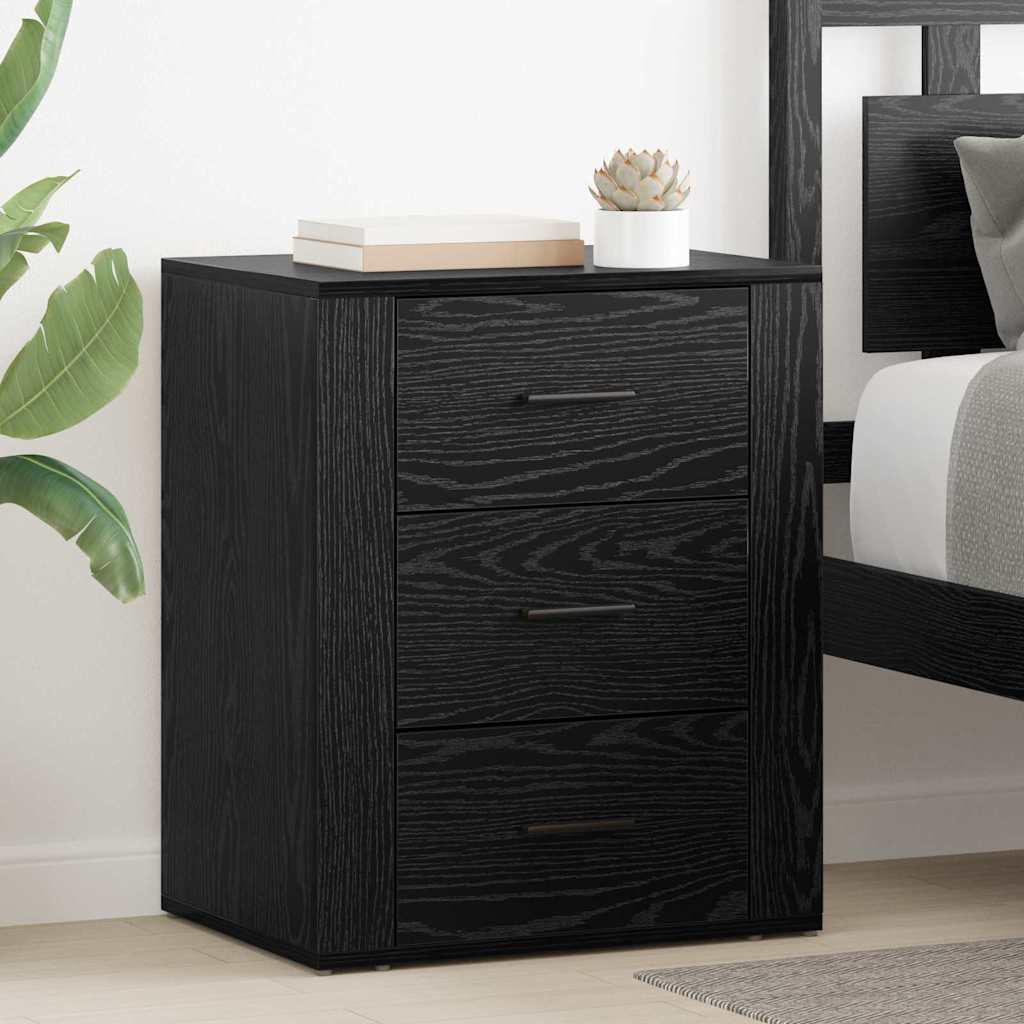 Bedside Cabinet Black Oak 35 x 50 x 60 cm Engineered Wood