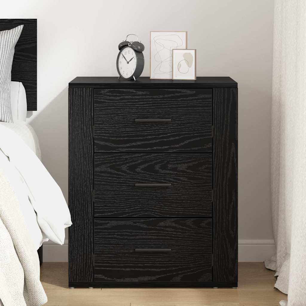 Bedside Cabinet Black Oak 35 x 50 x 60 cm Engineered Wood