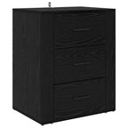 Bedside Cabinet Black Oak 35 x 50 x 60 cm Engineered Wood
