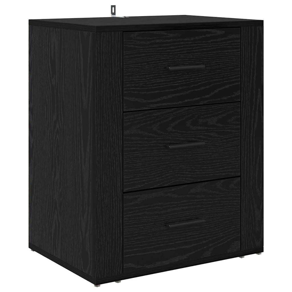 Bedside Cabinet Black Oak 35 x 50 x 60 cm Engineered Wood