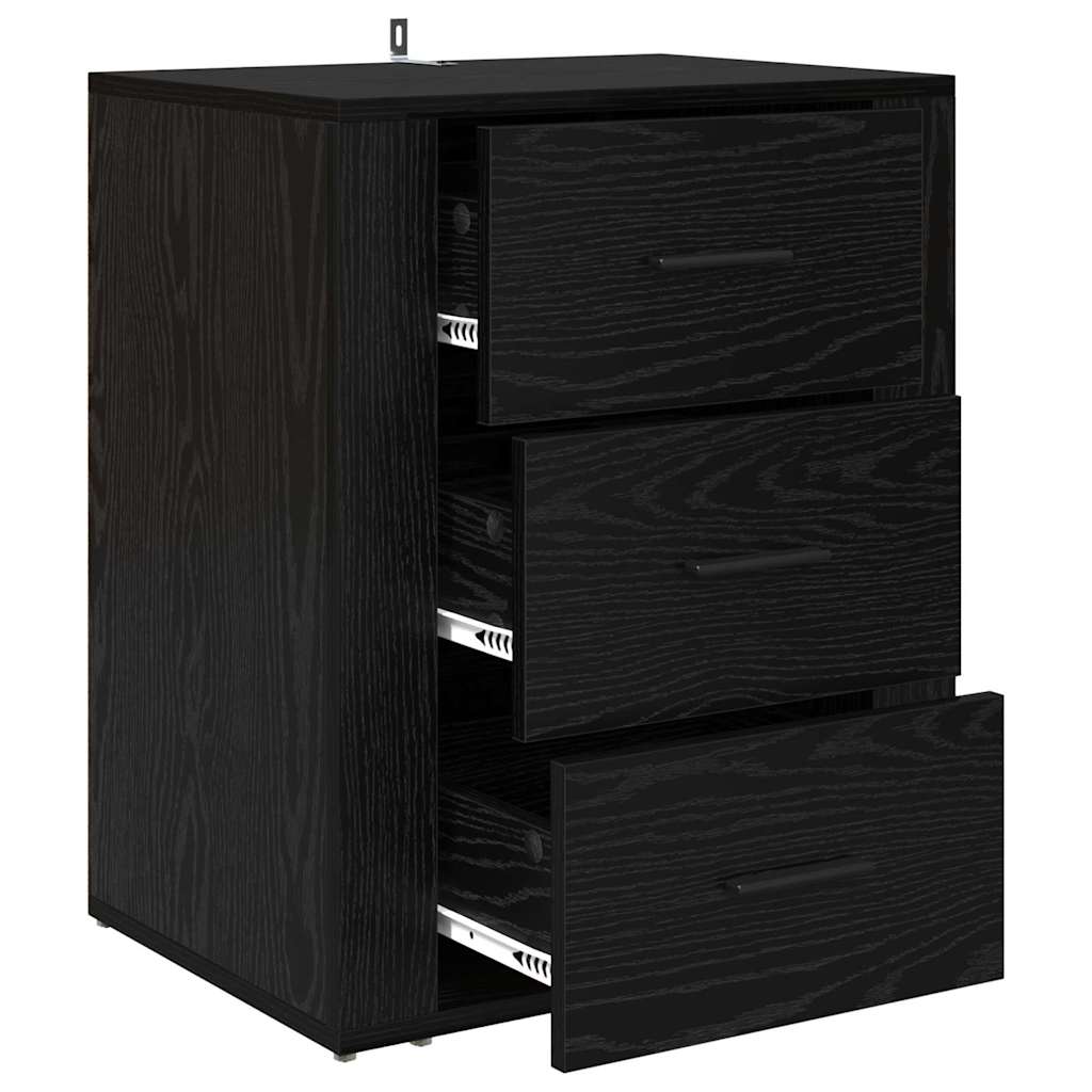 Bedside Cabinet Black Oak 35 x 50 x 60 cm Engineered Wood