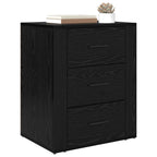 Bedside Cabinet Black Oak 35 x 50 x 60 cm Engineered Wood