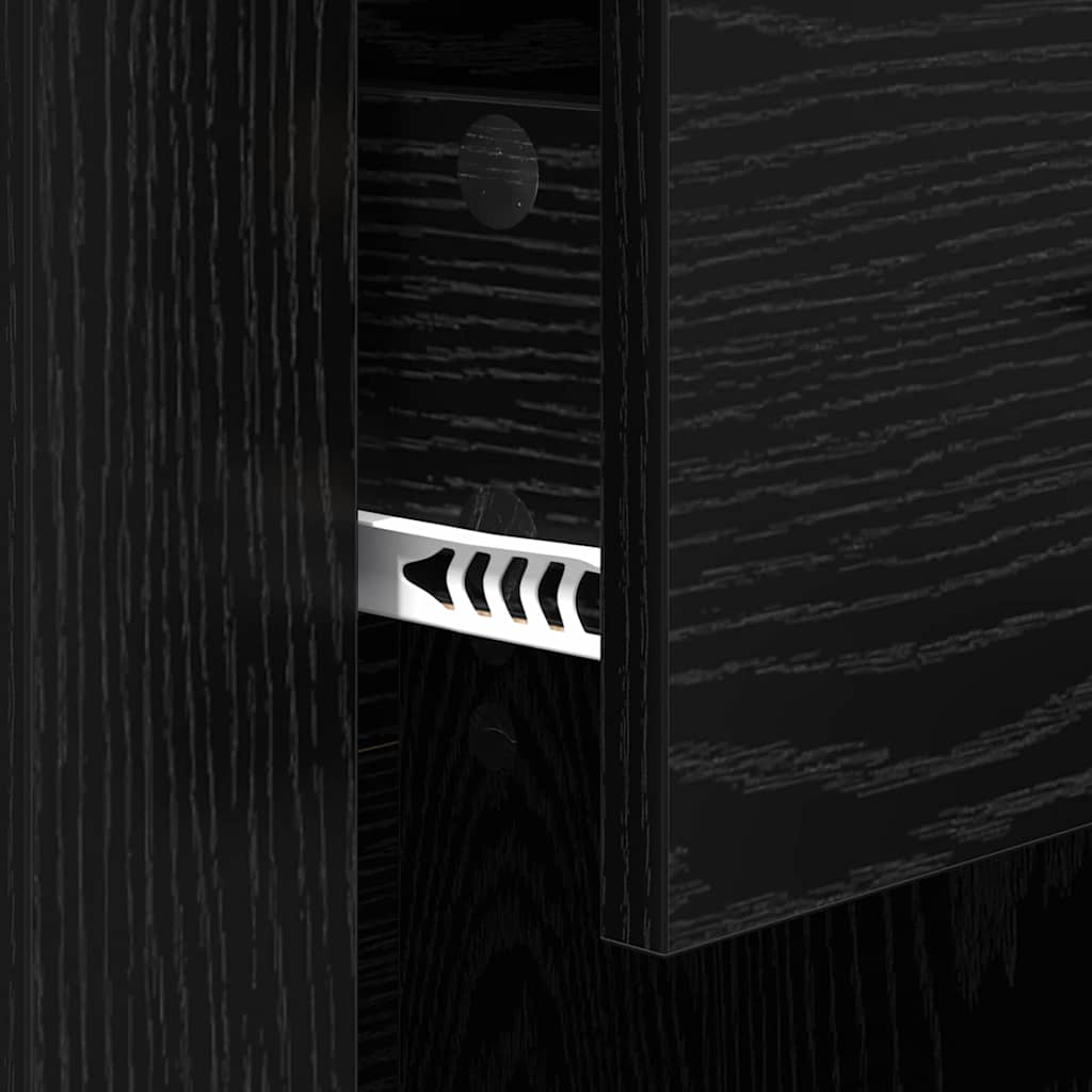 Bedside Cabinet Black Oak 35 x 50 x 60 cm Engineered Wood
