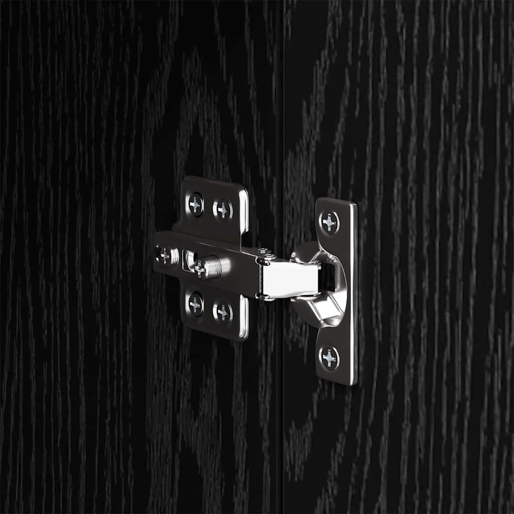 Bedside Cabinet Black Oak 35 x 50 x 60 cm Engineered Wood