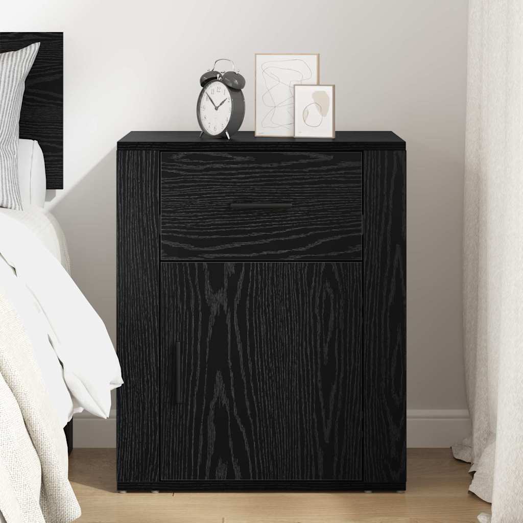 Bedside Cabinet Black Oak 35 x 50 x 60 cm Engineered Wood