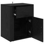 Bedside Cabinet Black Oak 35 x 50 x 60 cm Engineered Wood