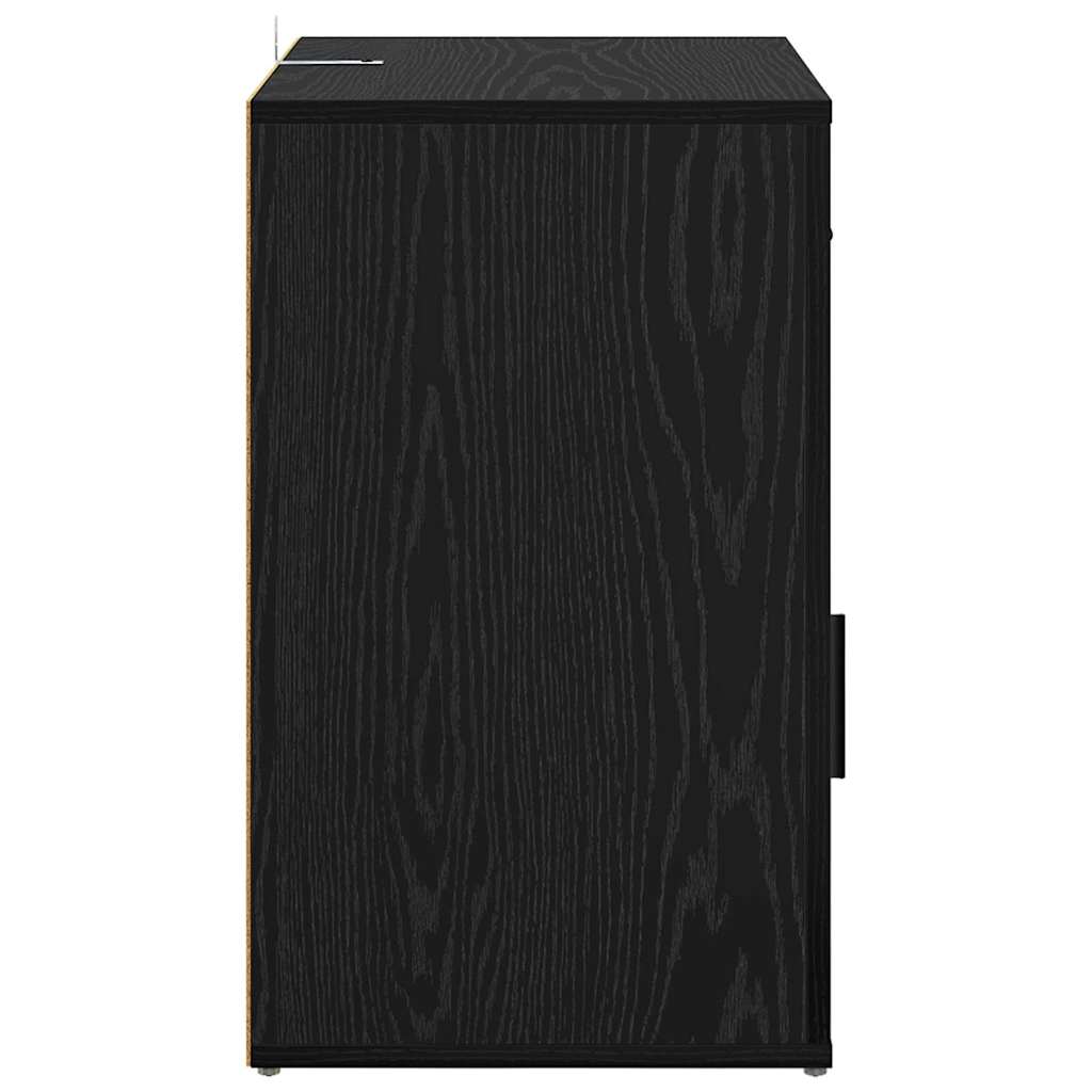 Bedside Cabinet Black Oak 35 x 50 x 60 cm Engineered Wood