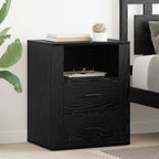 Bedside Cabinet Black Oak 35 x 50 x 60 cm Engineered Wood