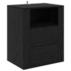Bedside Cabinet Black Oak 35 x 50 x 60 cm Engineered Wood