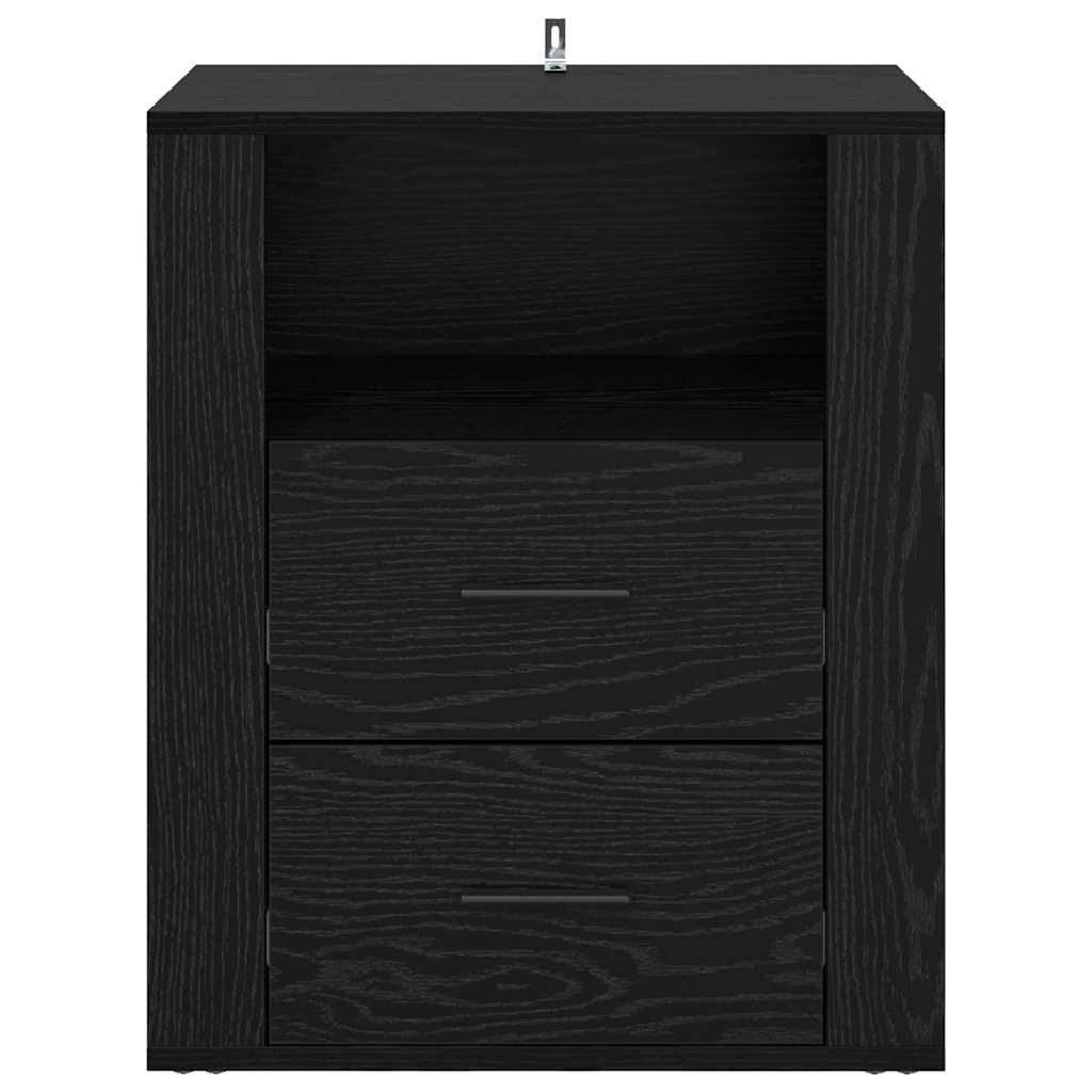 Bedside Cabinet Black Oak 35 x 50 x 60 cm Engineered Wood