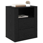 Bedside Cabinet Black Oak 35 x 50 x 60 cm Engineered Wood