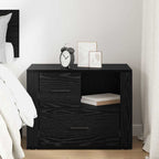 Bedside Cabinet Black Oak 35 x 60 x 50 cm Engineered Wood