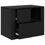 Bedside Cabinet Black Oak 35 x 60 x 50 cm Engineered Wood