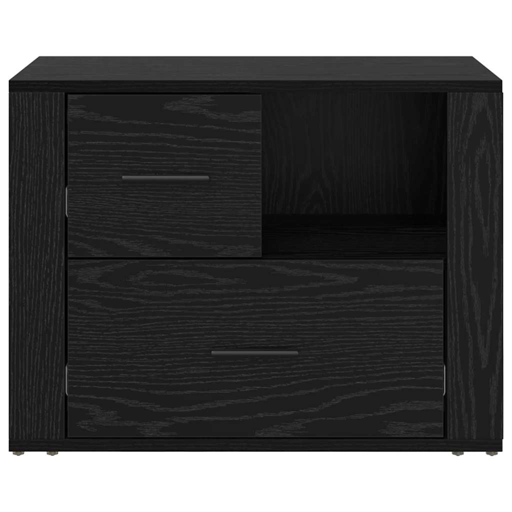 Bedside Cabinet Black Oak 35 x 60 x 50 cm Engineered Wood