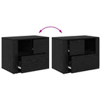 Bedside Cabinet Black Oak 35 x 60 x 50 cm Engineered Wood