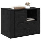 Bedside Cabinet Black Oak 35 x 60 x 50 cm Engineered Wood