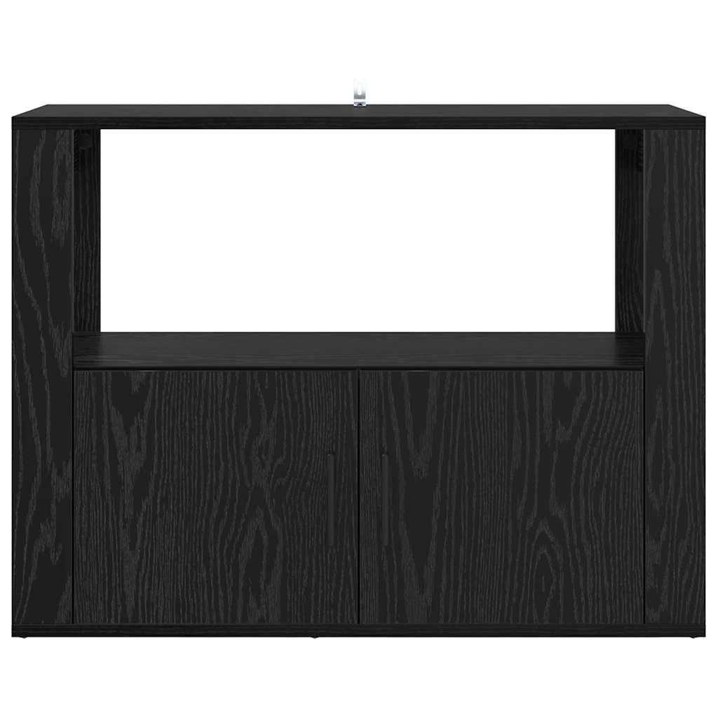 Sideboard Black oak 80 x 30 x 60 cm Engineered wood