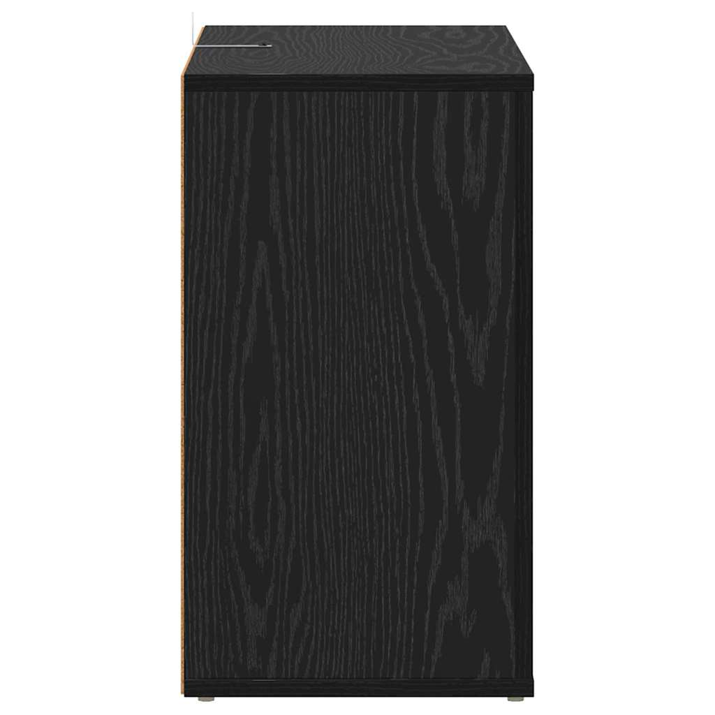 Sideboard Black Oak 80 x 30 x 53 cm Engineered Wood