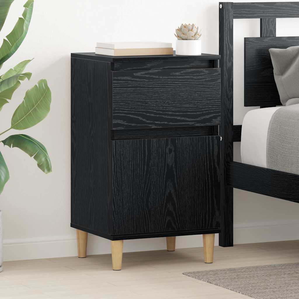 Bedside Cabinet Black Oak 40 x 35 x 70 cm Engineered Wood