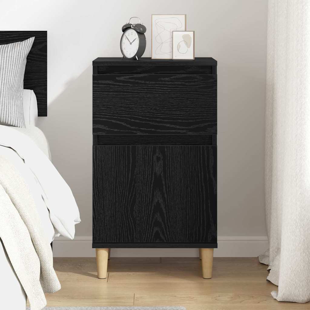 Bedside Cabinet Black Oak 40 x 35 x 70 cm Engineered Wood