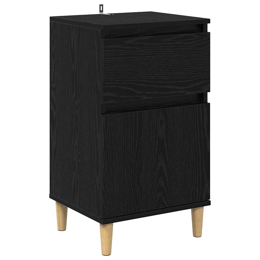 Bedside Cabinet Black Oak 40 x 35 x 70 cm Engineered Wood