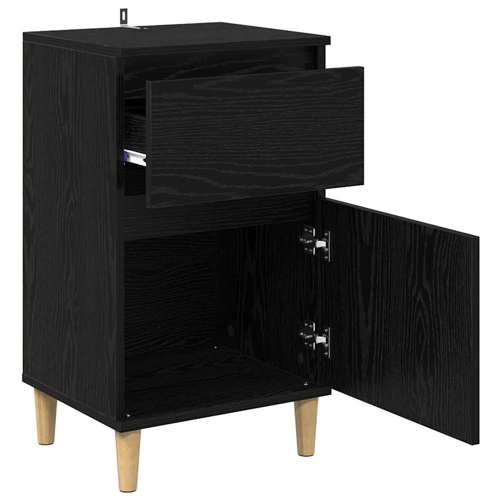 Bedside Cabinet Black Oak 40 x 35 x 70 cm Engineered Wood