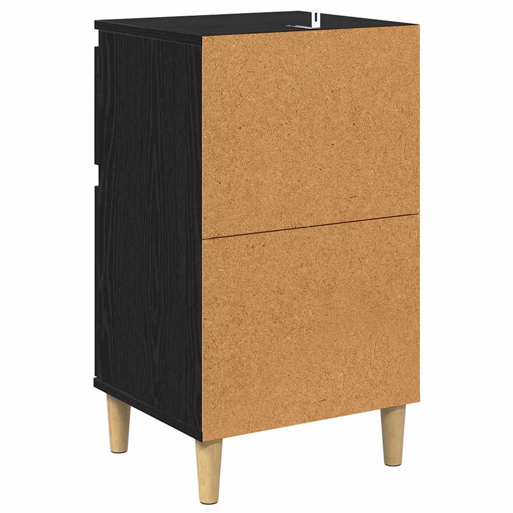 Bedside Cabinet Black Oak 40 x 35 x 70 cm Engineered Wood