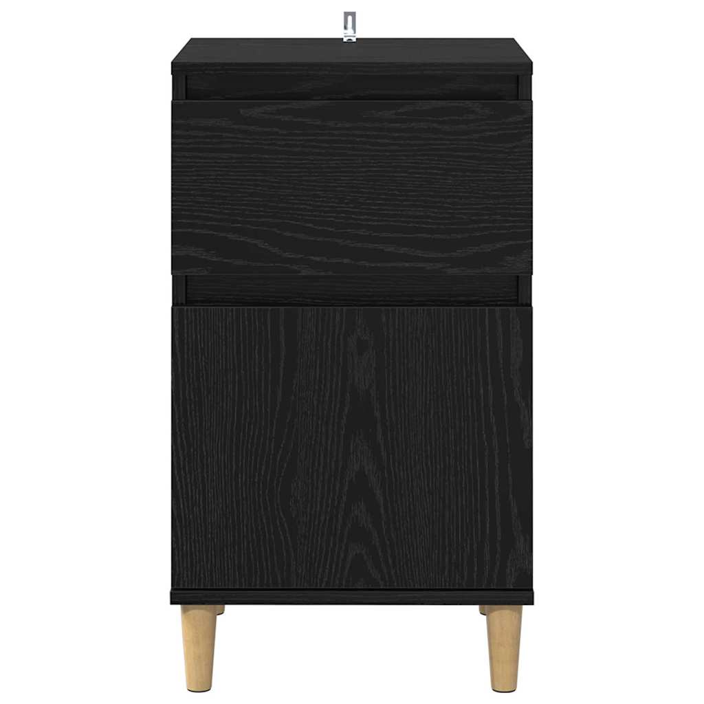 Bedside Cabinet Black Oak 40 x 35 x 70 cm Engineered Wood