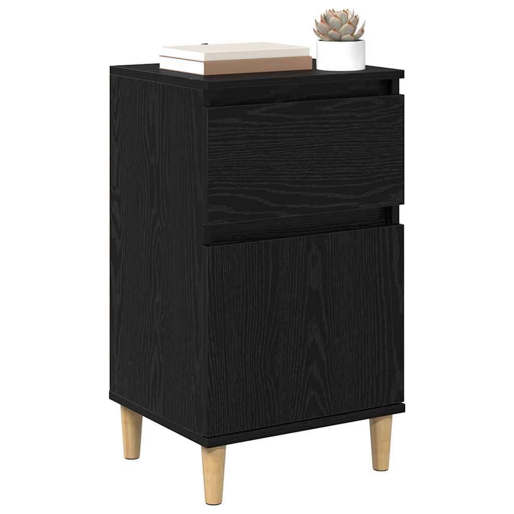 Bedside Cabinet Black Oak 40 x 35 x 70 cm Engineered Wood