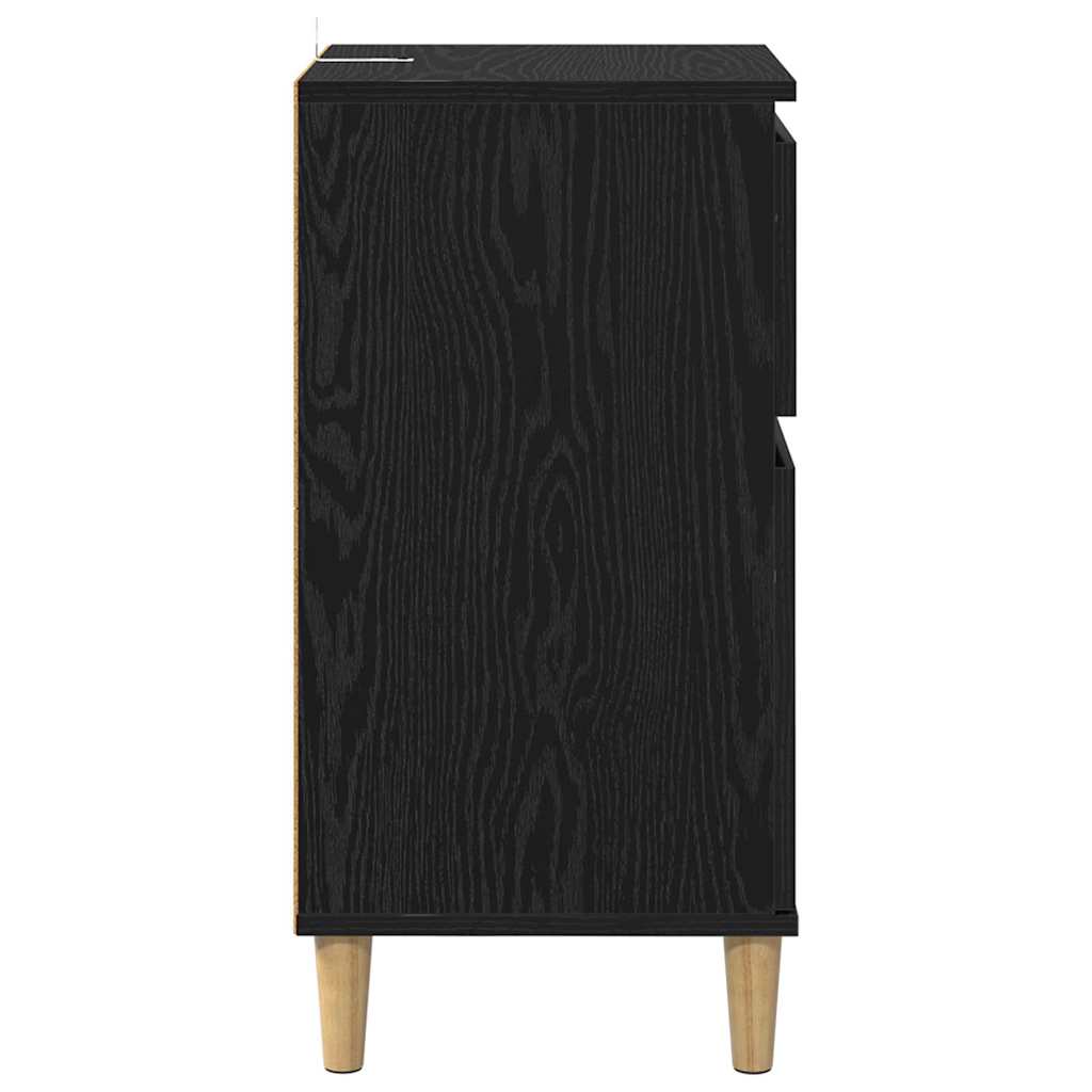 Bedside Cabinet Black Oak 40 x 35 x 70 cm Engineered Wood
